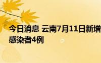 今日消息 云南7月11日新增境外输入确诊病例2例、无症状感染者4例