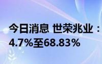 今日消息 世荣兆业：上半年净利润同比预降54.7%至68.83%