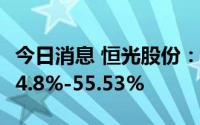 今日消息 恒光股份：上半年净利润同比预增44.8%-55.53%