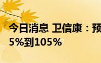 今日消息 卫信康：预计上半年净利润同比涨85%到105%