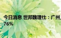 今日消息 世邦魏理仕：广州上半年写字楼净吸纳量同比下降76%