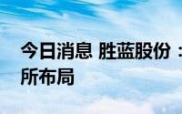 今日消息 胜蓝股份：在新能源业务领域已有所布局