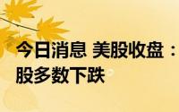 今日消息 美股收盘：纳指跌近1%，大型科技股多数下跌