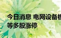 今日消息 电网设备板块持续拉升，新特电气等多股涨停