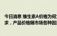 今日消息 维生素A价格为何大跌？新和成：维生素是刚性需求，产品价格随市场各种因素的影响会有所波动