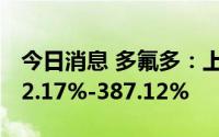 今日消息 多氟多：上半年净利润同比预增322.17%-387.12%