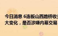 今日消息 6连板山西路桥收关注函：公司基本面是否发生重大变化，是否涉嫌内幕交易？