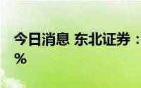 今日消息 东北证券：上半年净利同比预降71%