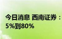 今日消息 西南证券：上半年净利润同比预降65%到80%