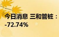 今日消息 三和管桩：净利润同比下滑59.76%-72.74%