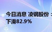 今日消息 凌钢股份：预计上半年净利润同比下滑82.9%