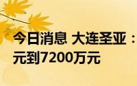 今日消息 大连圣亚：预计上半年亏损6000万元到7200万元