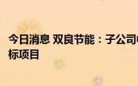 今日消息 双良节能：子公司中标1.23亿元还原炉设备采购邀标项目