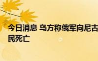 今日消息 乌方称俄军向尼古拉耶夫州射炮，造成至少5名平民死亡