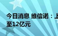 今日消息 维信诺：上半年预计亏损10.5亿元至12亿元