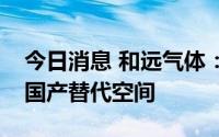 今日消息 和远气体：电子特气市场具有很大国产替代空间