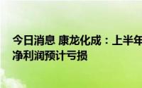 今日消息 康龙化成：上半年预盈5.6亿元-6.1亿元，扣非后净利润预计亏损