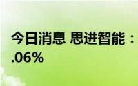 今日消息 思进智能：公司股东合计减持股份1.06%