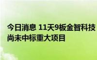 今日消息 11天9板金智科技：公司虚拟电厂、储能相关业务尚未中标重大项目