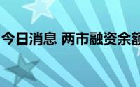 今日消息 两市融资余额较上一日减少52.09亿