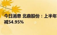 今日消息 北鼎股份：上半年归母净利润2256.82万元，同比减54.95%