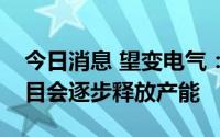 今日消息 望变电气：投建的八万吨新材料项目会逐步释放产能