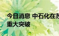 今日消息 中石化在苏北盆地页岩油新层系获重大突破