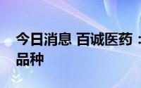 今日消息 百诚医药：此次集采暂无权益分成品种