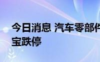 今日消息 汽车零部件板块异动下跌，浙江世宝跌停