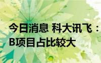 今日消息 科大讯飞：公司业务目前to G和to B项目占比较大