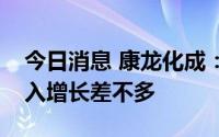 今日消息 康龙化成：临床订单增长和今年收入增长差不多