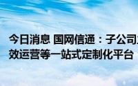 今日消息 国网信通：子公司主要提供储能站数字化运行、高效运营等一站式定制化平台