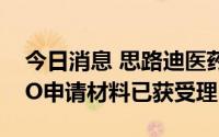 今日消息 思路迪医药提交港交所主板上市IPO申请材料已获受理