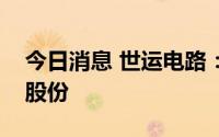 今日消息 世运电路：第一大股东减持2.69%股份