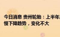 今日消息 贵州轮胎：上半年原材料价格有涨有跌，总体呈缓慢下降趋势，变化不大