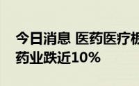 今日消息 医药医疗板块早盘持续走低，艾迪药业跌近10%