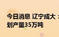 今日消息 辽宁成大：新疆宝明今年页岩油计划产量35万吨