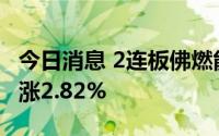 今日消息 2连板佛燃能源：上半年净利润同比涨2.82%