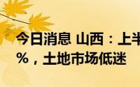 今日消息 山西：上半年住宅销售额下降29.9%，土地市场低迷