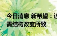 今日消息 新希望：近期猪价上涨主要由于供需结构改变所致