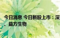 今日消息 今日新股上市：深交所楚环科技，上交所晋拓股份、益方生物