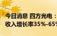 今日消息 四方光电：拟计划2022年实现营业收入增长率35%-65%