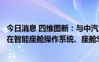 今日消息 四维图新：与中汽创智签署战略合作框架协议，将在智能座舱操作系统、座舱SOC芯片等领域深度合作