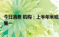 今日消息 机构：上半年米哈游《原神》位居出海美国收入榜第一