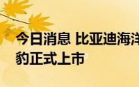 今日消息 比亚迪海洋网首款纯电轿跑车型海豹正式上市