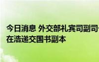 今日消息 外交部礼宾司副司长王敏接受韩国新任驻华大使郑在浩递交国书副本