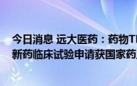 今日消息 远大医药：药物TLX591-CDx和TLX250-CDx的新药临床试验申请获国家药监局受理