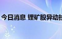 今日消息 锂矿股异动拉升，融捷股份涨超3%