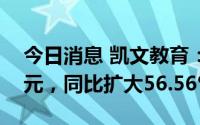 今日消息 凯文教育：上半年净亏5428.79万元，同比扩大56.56%