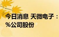 今日消息 天微电子：第三大股东拟减持不超3%公司股份